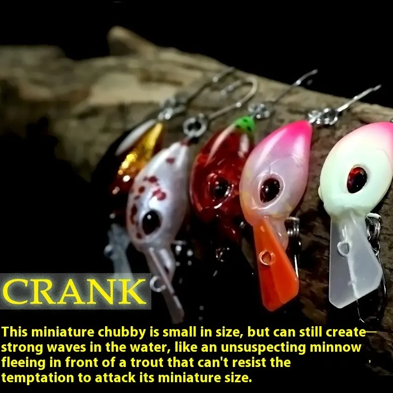 Full Swim Layer Tube Fishing Lure, Small Fat Crank 4cm 2.1g Sinkable Soft Bait, Trout & Marlin Mimic Lure, Micro Fishing Gear