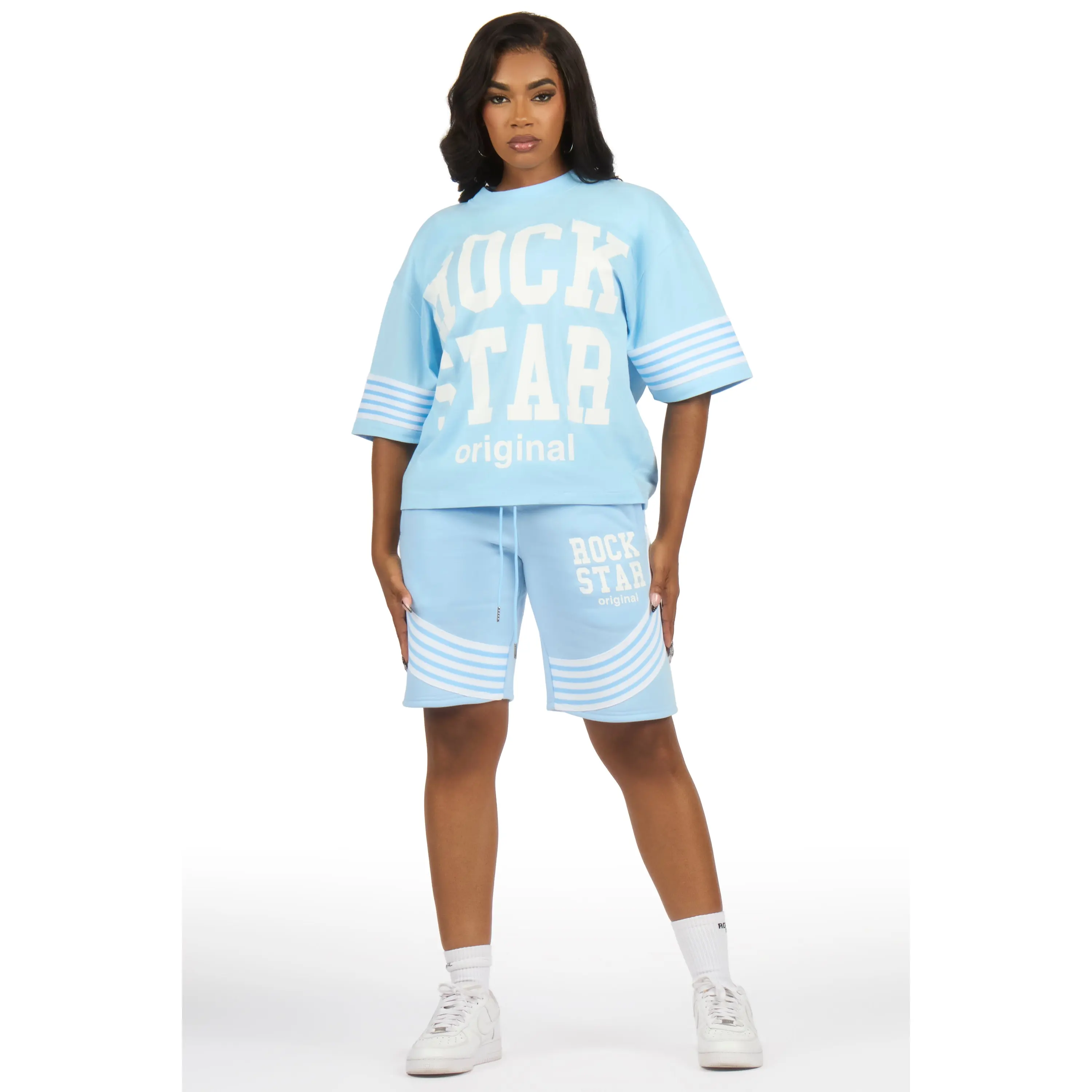 Aeriel Blue T-Shirt Short Set