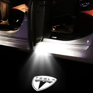 Fashionable LED Car Door Welcome Light Projector with Clear Projection, Night Atmosphere Ghost Lamp, Fits Tesla Model 3 Model Y Model S Model X Multiple Models, Nighttime Safety
