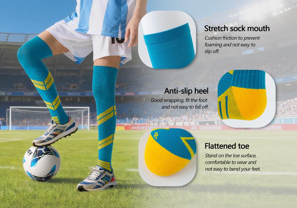 Men’s professional soccer socks, 3-pack—not only offering professional anti-slip cushioning but also featuring sweat-wicking breathable mesh, plus sports socks with a moisture-absorbing towel sole for strong support and breathability.