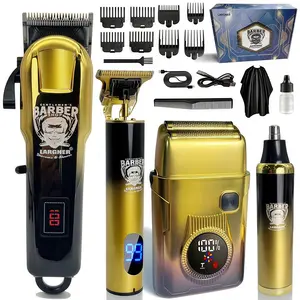 Men's Grooming Kit, Electric Shaver & Cordless High Quality Trimmer Set, Rechargeable Beard & Nose Hair Clipper, Professional Facial Beauty Tools