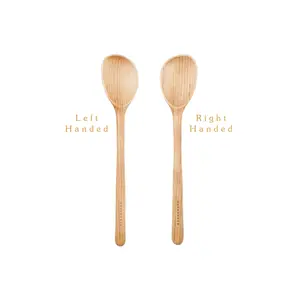 Earlywood - Handcrafted Wooden Cooking Spoon with Gentle Curves and Long Oval Handle Cutlery Set