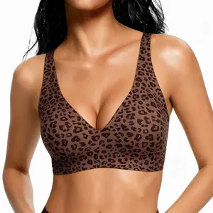 Womens Wireless Seamless Bras Deep V No Underwire Push Up Bras Supportive Full Coverage Bralettes Plunge T Shirt Bra
