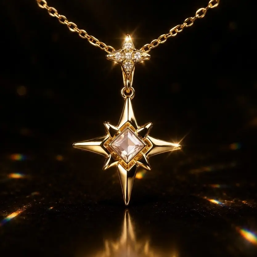 Women's Double Layer Starburst Star Necklaces - Hypoallergenic Hand-Set Crystal Pendant, Adjustable Clavicle Chain, 3D Polished Bling Celestial Jewelry, Sweat-Proof, Ideal for Holiday Gifts, Elegant for Daily Wear