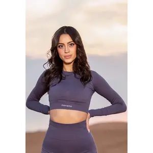 purple long sleeve crop top