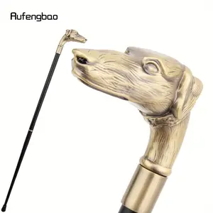 Yellow Dog Sausage Dog Head Walking Cane Fashion Decorative Walking Stick Gentleman Elegant Cosplay Cane Knob Crosier 93cm