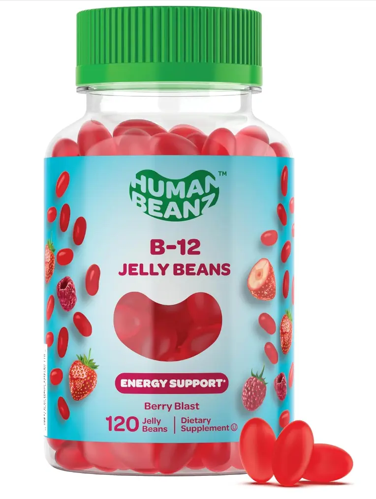 Biotin Jelly Bean Gummy Vitamins, Extra Strength Biotin for Hair, Skin and Nails, 5000mcg per Serving, Hair Growth Vitamins for Men and Women, 120 Strawberry Blast Jelly Beans, Kosher