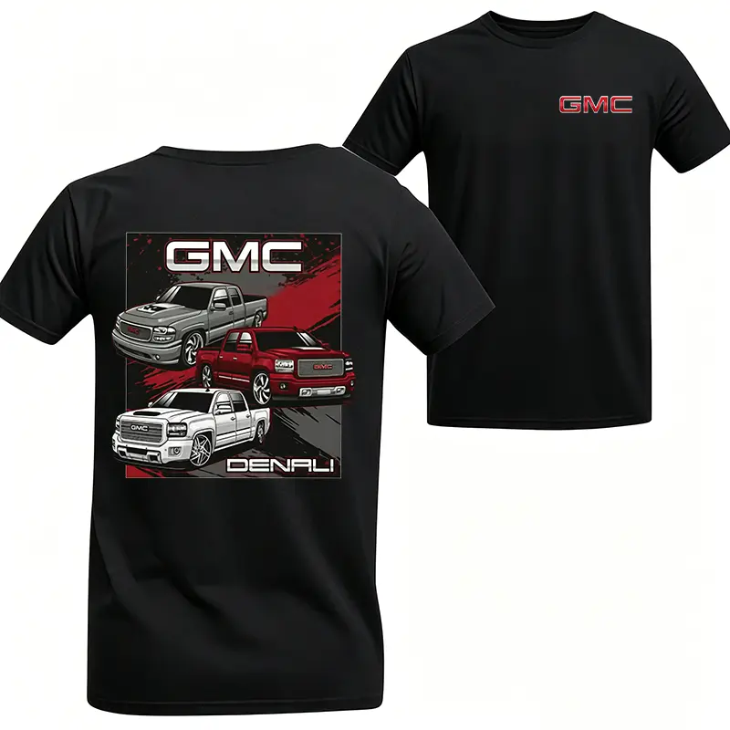 [Graphic T-Shirt] 100% Cotton - GMC Denali Shirt, 2-Sided American Trucks Graphic Tee, Pickup Truck Cotton Shirt for Truck Enthusiasts, Automotive Gift for Men, Shirts for men