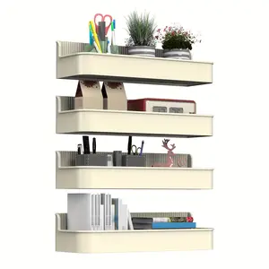 Set of 4 Magnetic Spice Holders for The Fridge, Organizer for Spices, Storage Solution for Refrigerators, Adjustable Magnetic Shelf for Fridge, Kitchen Seasoning Organizer Tools, Ideal for Organizing And Storing in The Kitchen, Racks & Displays