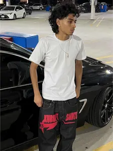 KURUPT SAINTS CLASSIC STRAIGHT LEG STYLE JEANS - RED PRINT