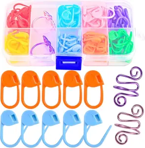 2 count Crochet Ring + 100 count Stitch Markers Adjustable Crochet Tension Rings for Finger  Open Yarn Guide Crocheting Rings Knitting Accessories with Box,The Ideal Aid to Crochet Supplies
