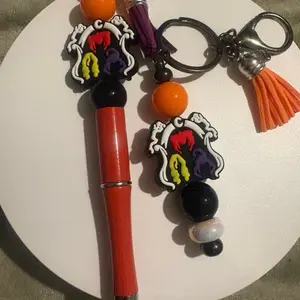 Hocus-pocus Matching Keychain with Vibrant Beads and Tassel Charm for Stylish Accessory