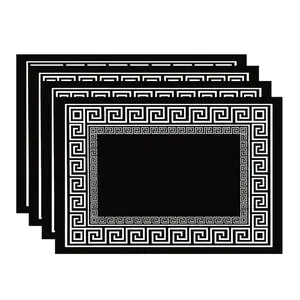2/4/6-piece set, simple solid color black placemat, simplified design - suitable for holiday banquets, Dining, daily kitchens, restaurants, coasters, rectangular decorations, home decor, perfect gift placemats, party placemats