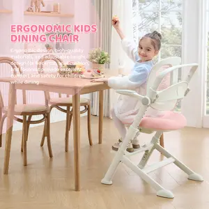 Ergonomic Baby High Chair for Toddlers 3-12 Years | Adjustable Height Dining & Study Chair with Thickened Cushion, Breathable Mesh Backrest & Footrest | Convertible Kids Learning Chair for Safety & Comfort