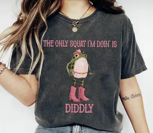 The Only Squat I'm Doin' Is Diddly Shirt | Funny Cowboy Frog Shirt, Western Humor, Lazy Gym Shirt, Sarcastic Western, Diddly Squat Shirt