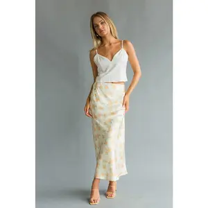 Issa Floral Satin Maxi Skirt