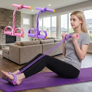 6 Tube Resistance Band Set with Foot Pedals Portable Elastic Training Bands Compact Lightweight and Easy to Carry for Home and Travel Use