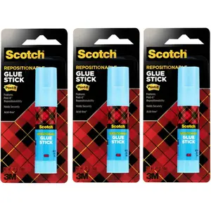 Removable Restickable Repositionable Glue Stick .49oz 3-Pack
