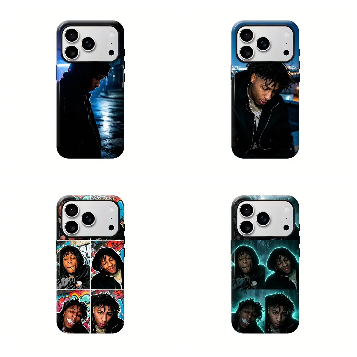 Rapper YoungB0y Phone Case - High Quality TPU Plastic for Apple iPhone 15 14 13 12 11 Pro 17 17pro 17pm 17air Mini Waterproof Black Cover with Collage Design