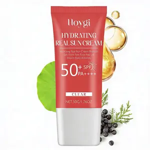 HOYGI Hydrating Sun Cream, Triple Plant Extracts (Yeast Water Lily Juniper)  Dual Protection (UV Shield Deep Hydration), Chemical & Physical Double Sunscreen, Lightweight Oil Control, Broad-Spectrum for All Skin