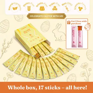 LeafStory Collagen Glow Reset Jelly (17 Sticks/7 Sticks): Orange Flavor, Collagen, Support Skin Health & Elasticity, Support Hair & Nails, Stress Relief & Nerve Health, Sugar-Free, Gluten-Free, Non-GMO, Gelatin-Free, Natural Ingredients-BD
