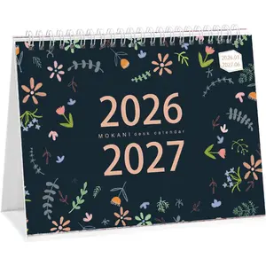 Desk Calendar 2026-2027, Monthly Desktop Calendar(Jan. 2026 - Jun. 2027, 10" x 8.25"), Standing Flip Calendar with Thick Paper, Academic Year Standing Desk Calendar with Planner Stickers