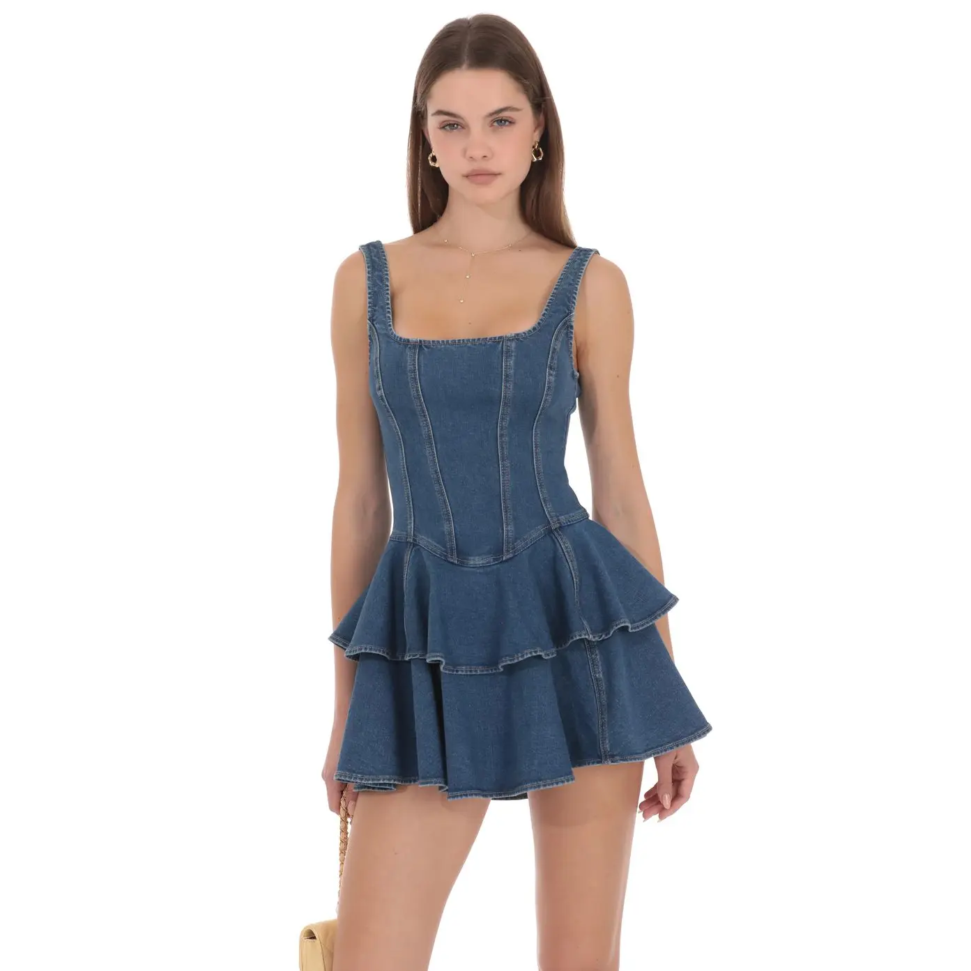 ☆☆雪☆☆Deuxieme dignity sleeveless Sleeveless Denim Bustier Mini Dress | Tommy Hilfiger USA