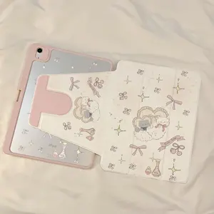 Cute Heart Cat Design iPad Case, Soft Protective Cover, Tablet Protective Cover Compatible with iPad 10/9/8 Gen, iPad Pro 11 Inch, iPad Air 3/4/5 Generations