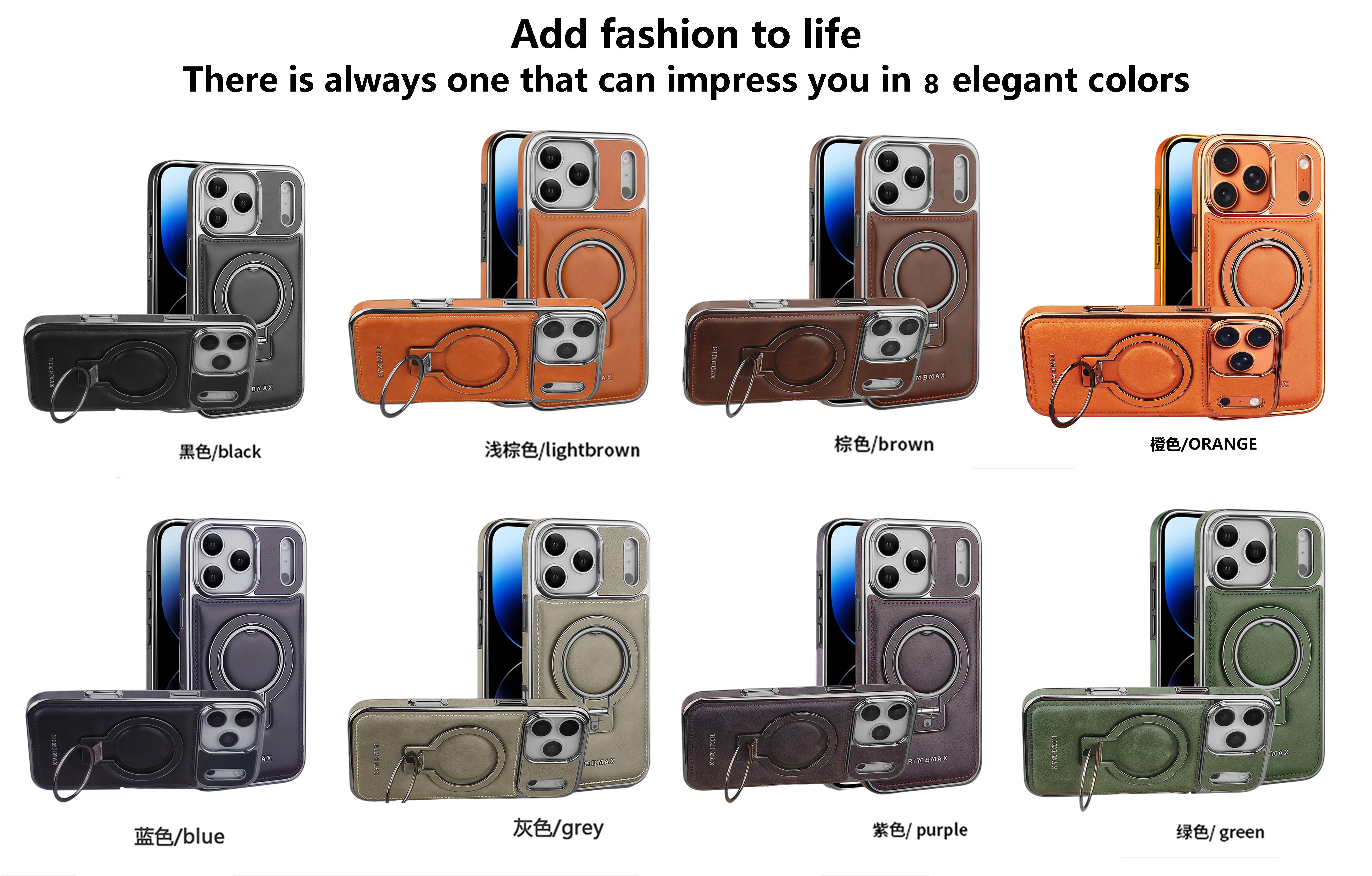 For iPhone 17ProMax Rotating Magnetic Stand Phone Case, High-end Plain Leather Texture iPhone16/iphone15Plus Light Luxury Business, Full Shockproof iphone14/iphone13/iphone12Pro Advanced Sense Protective Case for Men and Women