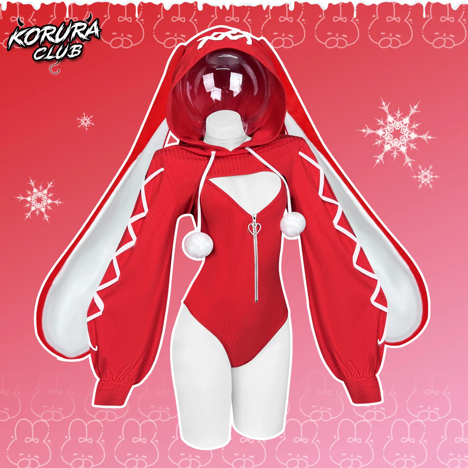 KORURACLUB Women's Heart-Lock Bunny Jumpsuit KO103 - Cute Cosplay