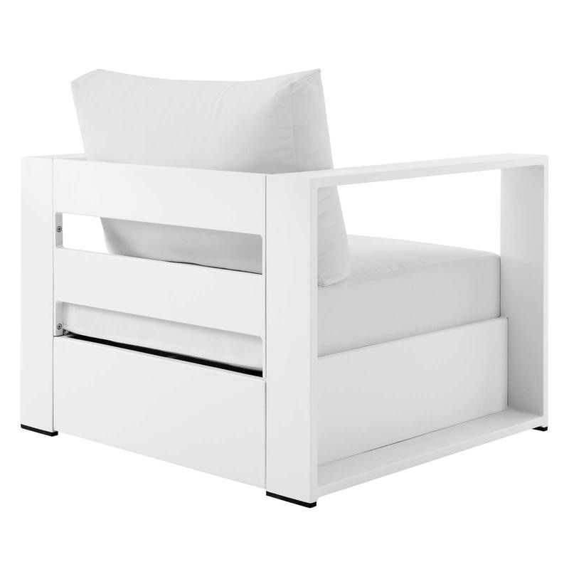 Modway Tahoe Outdoor Patio Powder-Coated Aluminum Armchair in White White