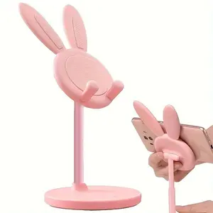Cute Rabbit Phone Stand, Hands-Free Universal Holder for Smartphones & Tablets, Desktop Phone Stand Room Decor