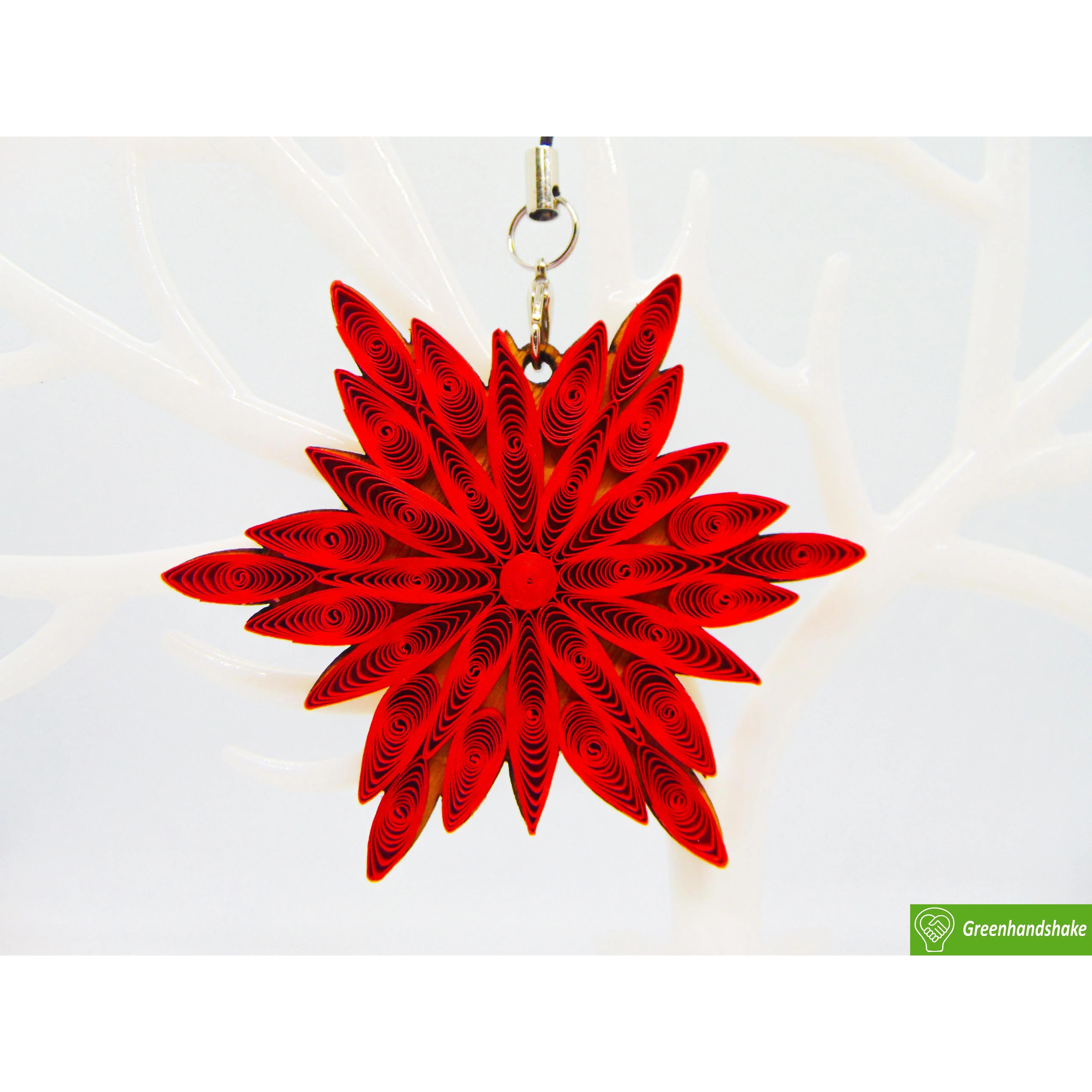 Red Snowflake, Christmas Quilling Ornaments Collection, Home Decorations Holiday Decor, Handmade Ornament, quilled Ornament