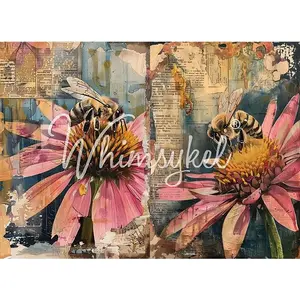Whimsykel - Honey Bee Decoupage Paper (21x29 Size)