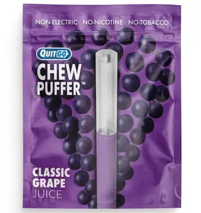 QuitGo Air Straw Classic Grape Juice Chew Habit Chew Stick – Plastic Reusable Natural Aid Straw to Curb Cravings & Breathe Freely
