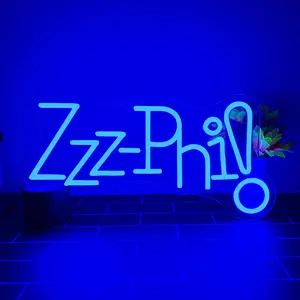 greek sorority Zzz-Phi! neon sign,Sorority Neon Sign Sorority Neon Lights for Wall Decor Sorority LED Sign Light Up Sign for Party Delta Sorority Gifts for Women Ladies Sisters, Decorative Neon Sign