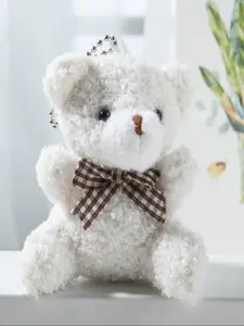 Cute Plush Teddy Bear Keychain Charm, Fashionable Multifunctional Checkered Bow Pattern, Unique Shape Backpack Bag Hanging Accessory