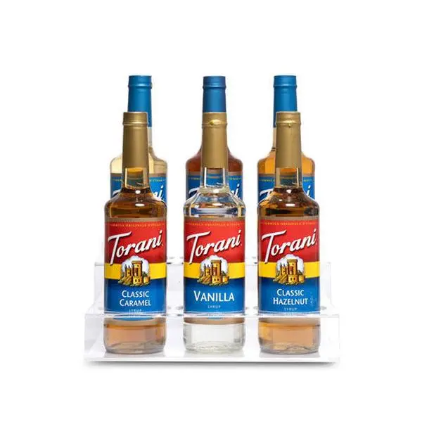 2 Tier Coffee Syrup Display Rack - 6 Bottles