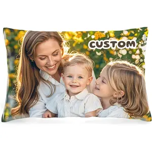Custom Pillow Case-Personalised Pillow with photo, Throw Pillow Covers with Optional Inserts, Long Pillow Case, Body Pillow Cover with Zipper(50×75 cm)