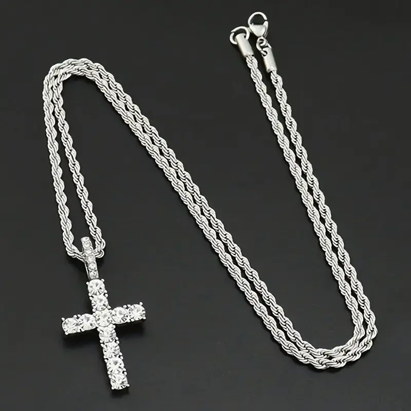 Cross Pendant Necklace for Men with 18-26 Inches Chain - Religious Jewelry Gift