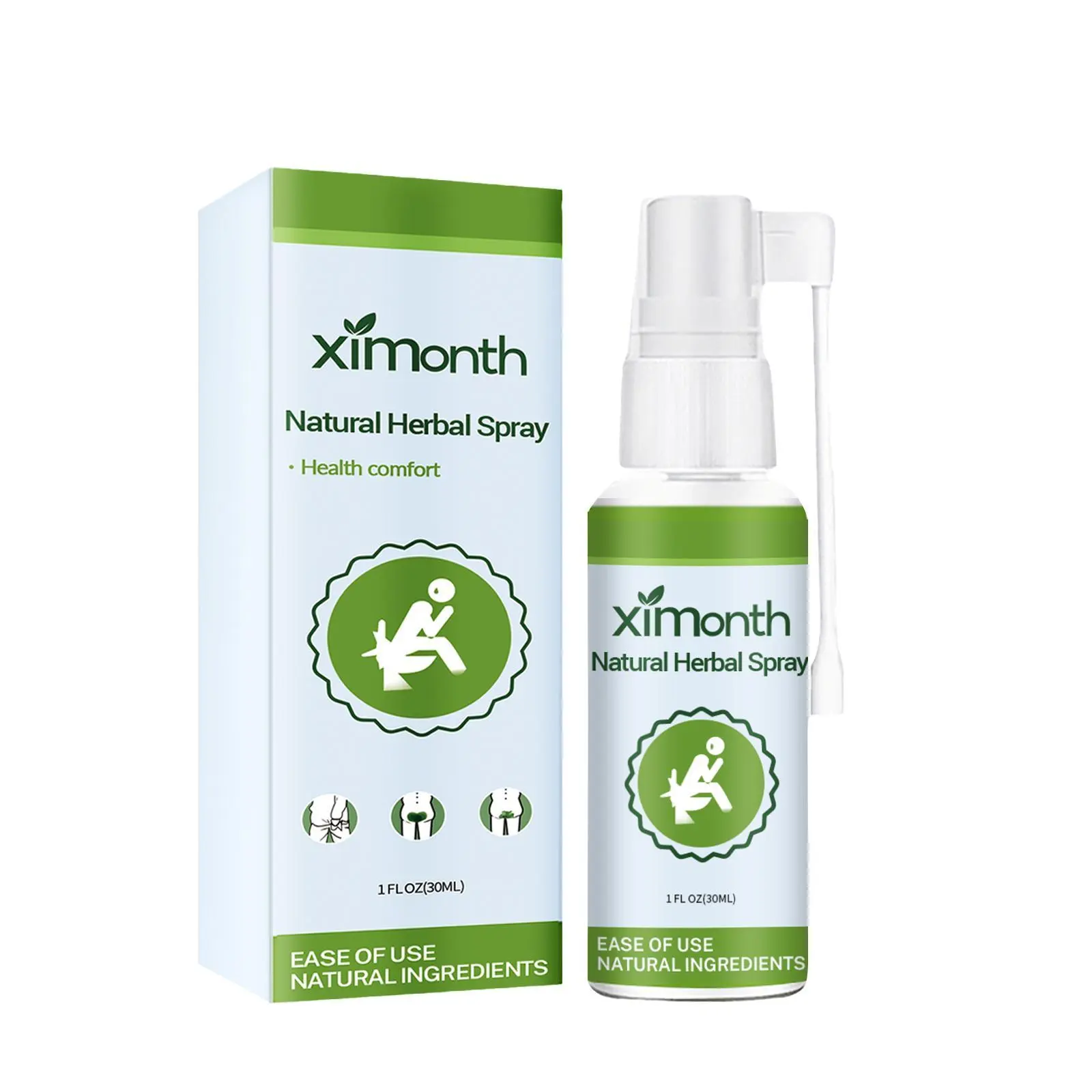 Ximonth Natural Herbal Hemorrhoid Spray, Soothing Perianal Itchiness And Soothing Anal Care Spray
