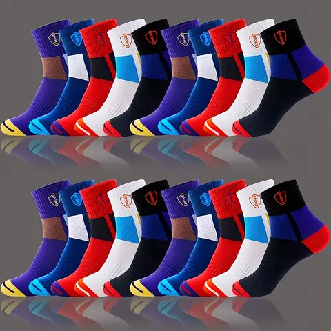 Men's Casual Assorted Colorblock Cartoon Animated Character Graphic Mid-Calf Socks - Nylon, Elegant, Full Cover, Breathable Material, Comfortable, Machine Washable, US Sizes 6-11, Indoor/Outdoor, All Seasons, 5/10/20-Pair (5-Pair Mixed Colors Option)