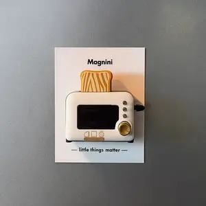 Mini Toaster Fridge Magnet - Strong Magnetic Decorative Accessory for Kitchen & Home Décor - Cute Realistic Design - Durable Plastic - Perfect Gift Idea - 5cm x 3cm x 4cm