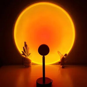 Rotating Sunset Lamp with Remote -180° Adjustable LED Projector Light  4 Modes USB Powered Portable Sunset Night Light for Photography Party Home Decor Gift for Women Men Christmas Gift Battery Included