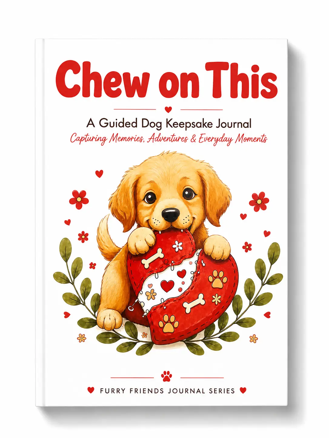 Chew on This Guided Dog Memory Book & Keepsake Journal - 6x9 in, Archival Paper, Soft Cover for Dog Lovers