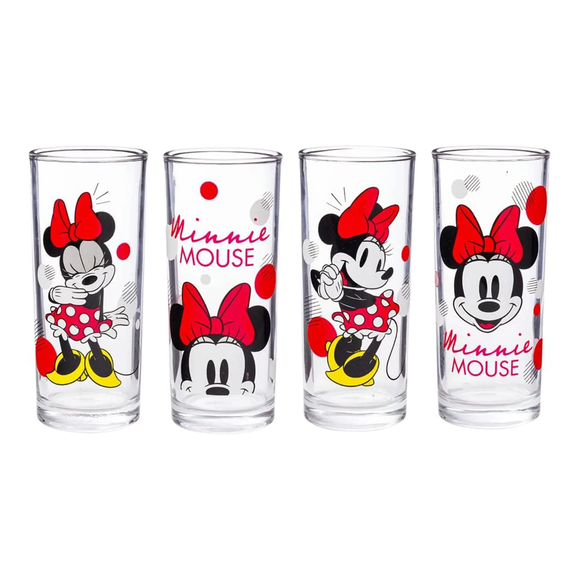 Disney Minnie Mouse 10-Ounce Glass Tumblers | Set Of 4