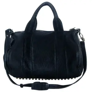 The Alexander Wang Duffle Pebbled Rocco Stud-bottom Black Leather Cross Body Bag