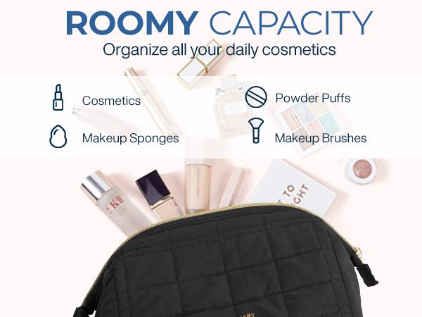 BAGSMART Makeup Bag, Puffy Padded Travel Cosmetic Organizer for Women, Wide-Open Makeup Case for Toiletries, Accessories, and Brushes TikTokShopHolidayHaul BAGSMART Makeup Bag, Puffy Padded Travel Cosmetic Organizer for Women, Wide-Open Makeup Case for Toiletries, Accessories, and Brushes TikTokShopHolidayHaul