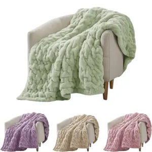 50x60" 1 PC Ruched Fur Throw – Cozy Plush Blanket for Bedroom, Lounge & Home Decor