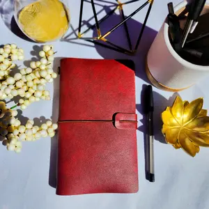 Scarlet Red  : Vegan Leather Travel Journal